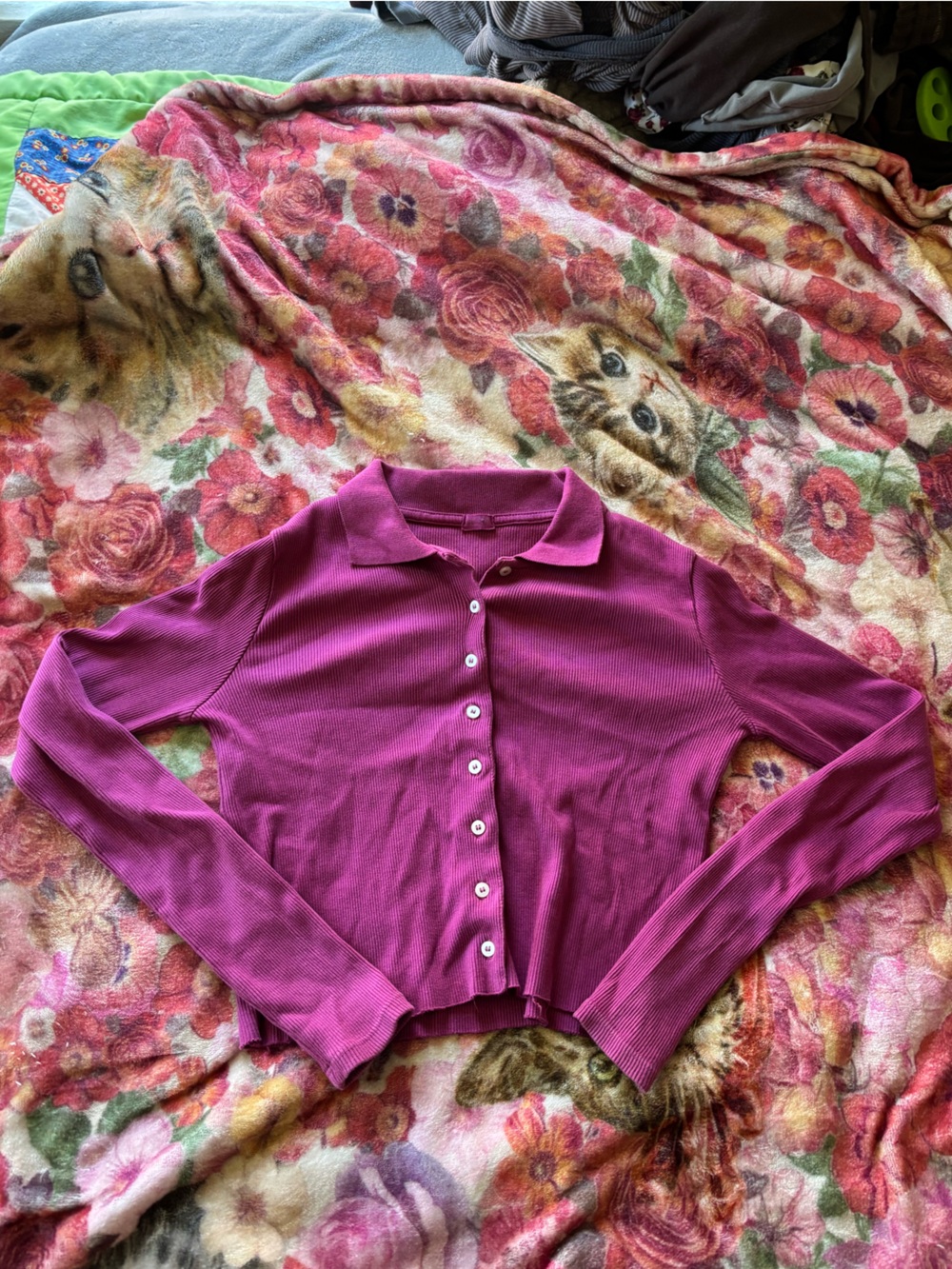 brandy melville button up long sleeve top